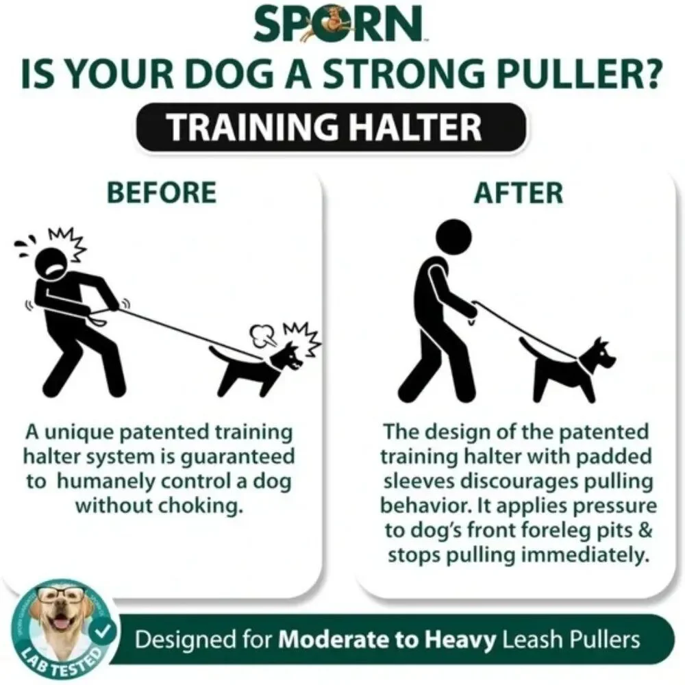 New Sporn Original Training Halter, No Pull Harness / Collar for Small Dog Black